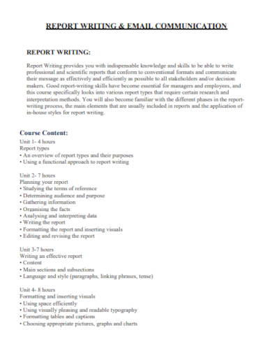 report writing email communication