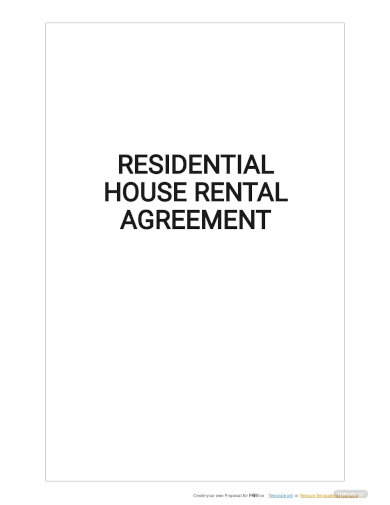 residential house rental agreement template