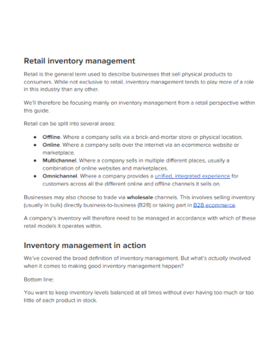 retail inventory management