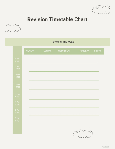 revision timetable chart template