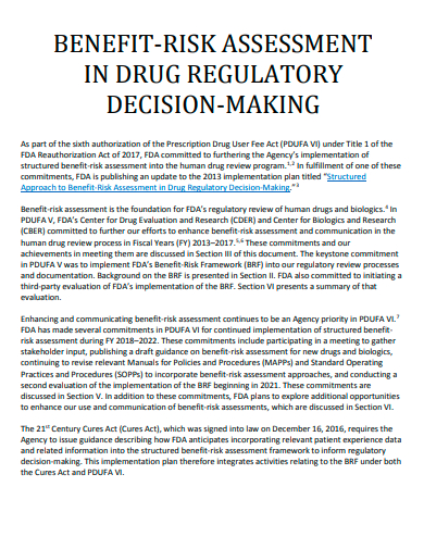 risk assessment in drug regulatory