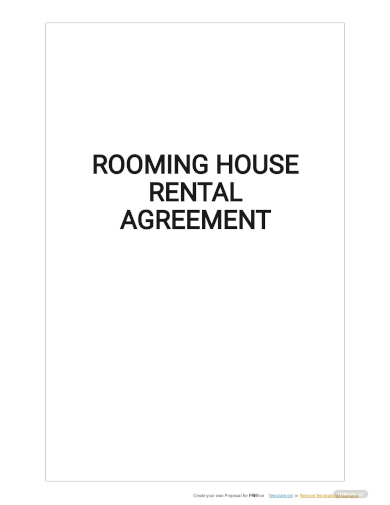rooming house rental agreement template