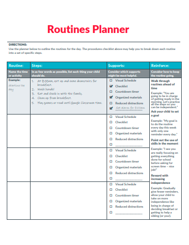 routines planner