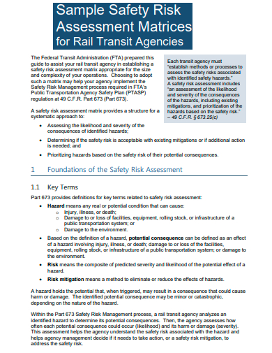 safety risk assessment matrices