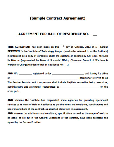 sample contract agreement