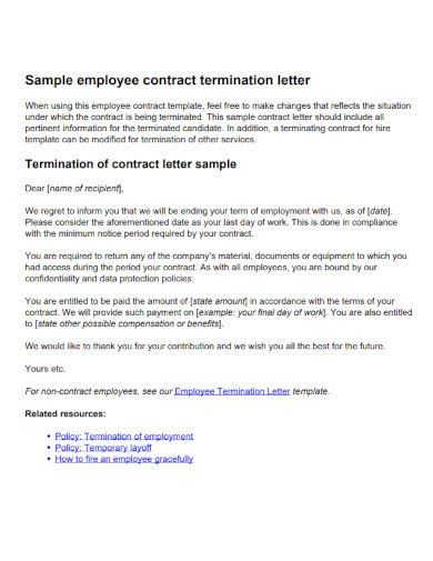 sample employee contract termination letter1