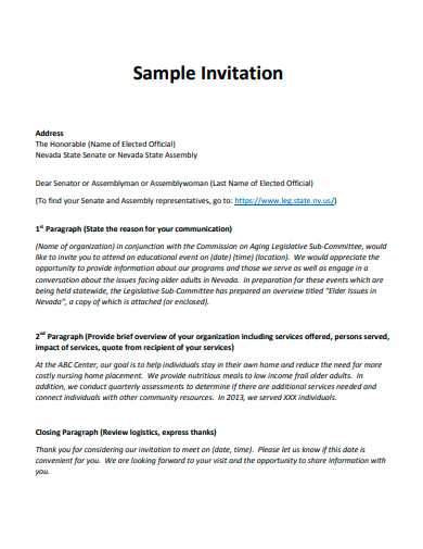 sample invitation