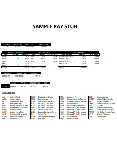 sample pay stub
