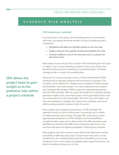 schedule risk analysis critical path method