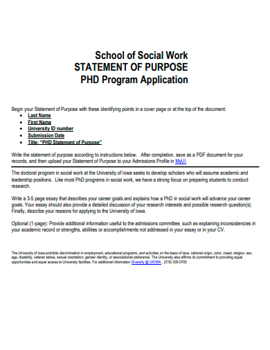 school of social work statement of purpose