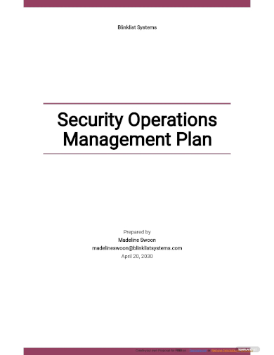 security operations management plan template