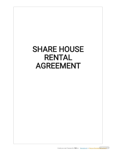 share house rental agreement template