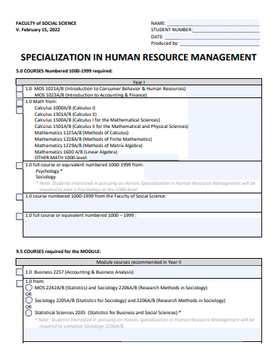 specialization in human resource management