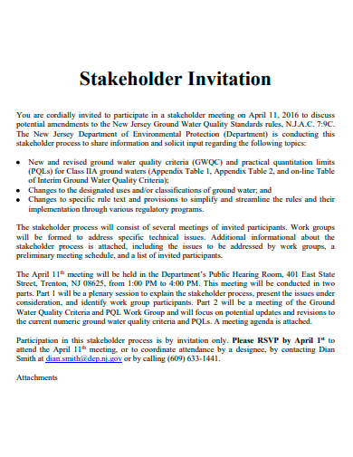 stakeholder invitation