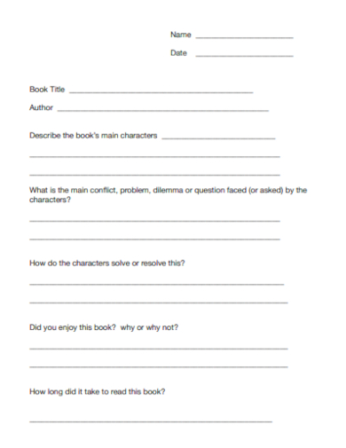 FREE 10 4th Grade Book Report Samples In PDF
