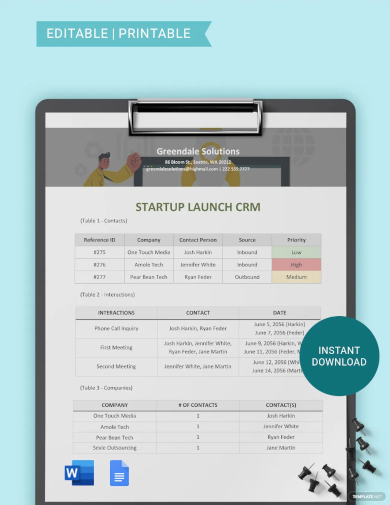 startup crm template