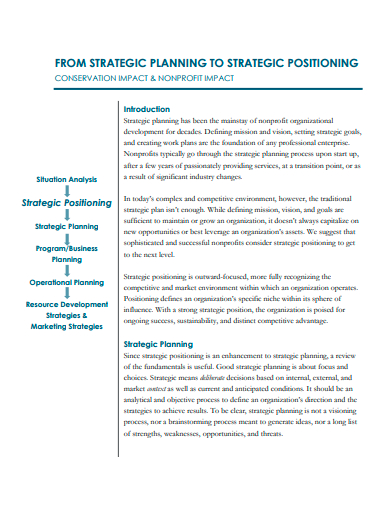 strategic planning to strategic positioning