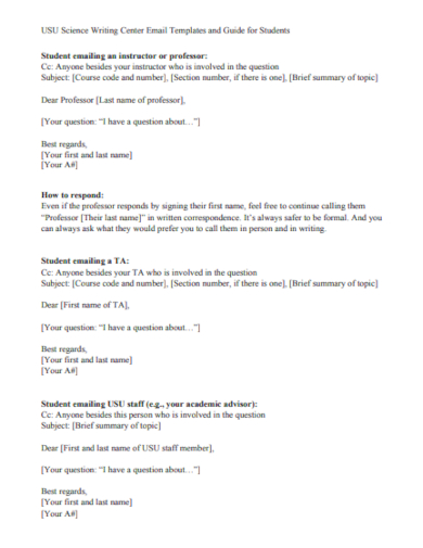 student email writing format