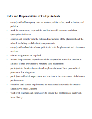 students roles and responsibilities
