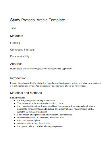 study protocol article template