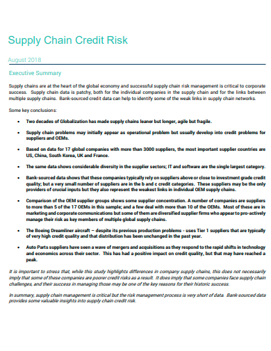 supply chain credit risk