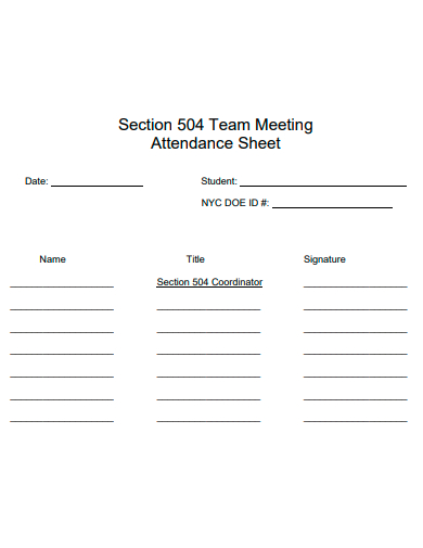 team meeting attendance sheet