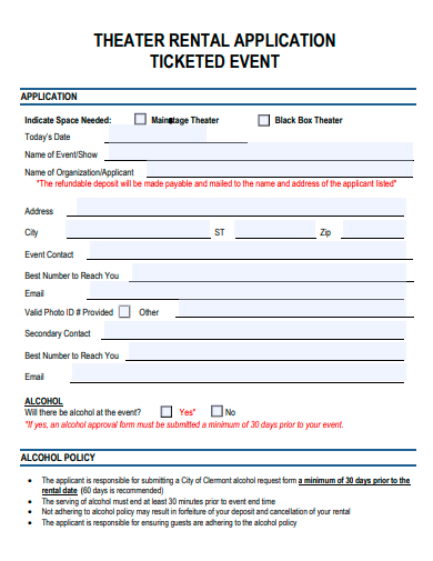 theater rental application
