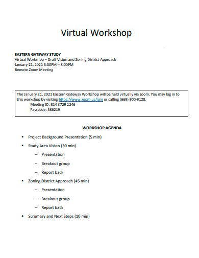 virtual workshop agenda