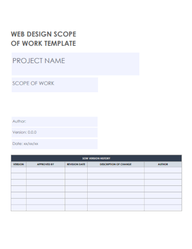 web project design scope of work