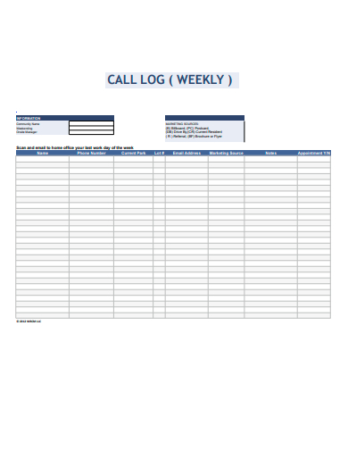 FREE 50+ Call Log Samples in PDF | MS Word