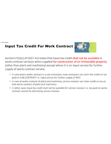 work contract in gst 