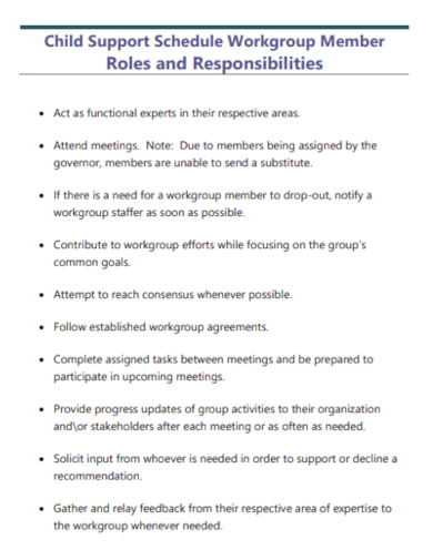 work group member roles and responsibilities