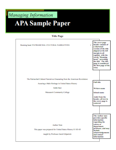 FREE 50+ APA Paper Samples in PDF