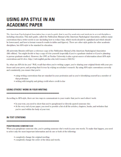 apa style academic sample paper