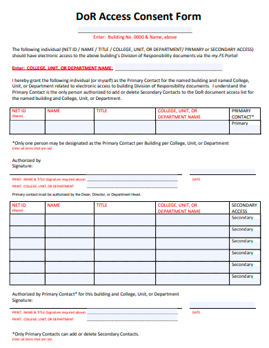 access consent form