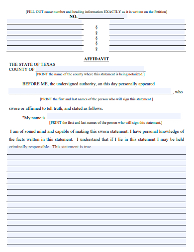 affidavit format