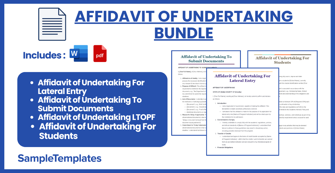 affidavit of undertaking bundle