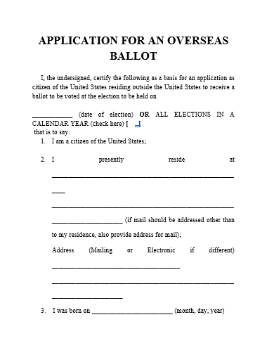 application for an overseas ballot