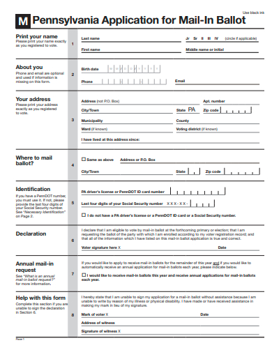 application for mail in ballot