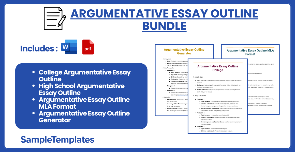 argumentative essay outline bundle