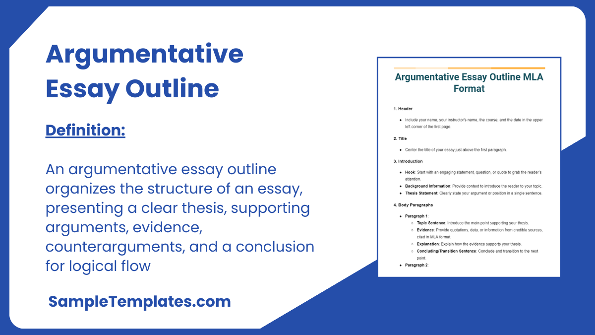 Argumentative Essay Outline