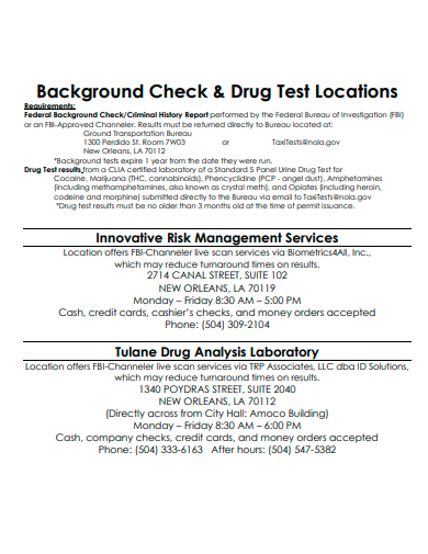 background check and drug test locations
