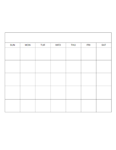blank calendar example