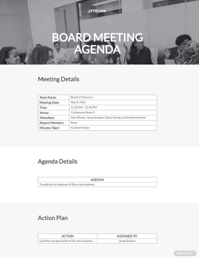 board meeting agenda template