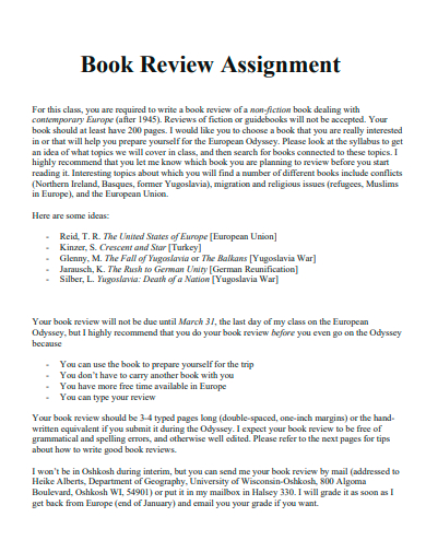 book review assignment