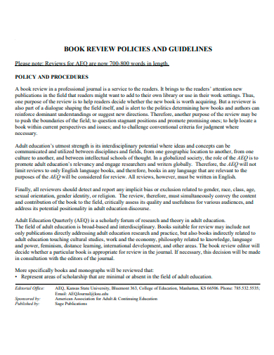 book review policies