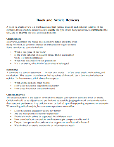 book and article reviews