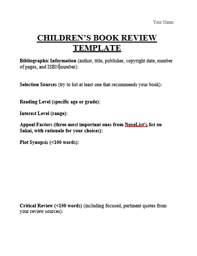 childrens book review