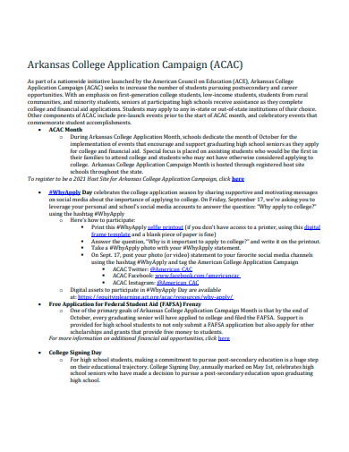 college application campaign