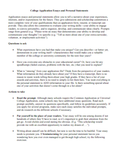 college application essays personal statement